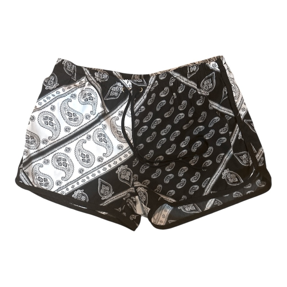 Cotton On Black and White Paisley Athletic Shorts